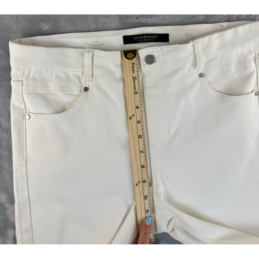 Liverpool Cruiser Jorts Womens 12/31 Waist White Stretch Denim Bermuda High Rise - Picture 11 of 16
